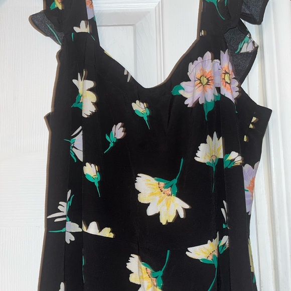NWT, LOFT Floral Black Dress, Size 2 Petite - Picture 6 of 7